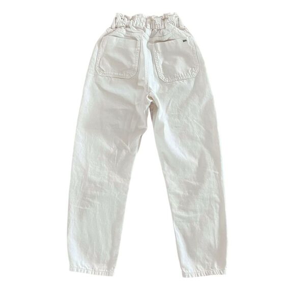 Zara Paperbag Waist Jeans Cream Color - Picture 2 of 7